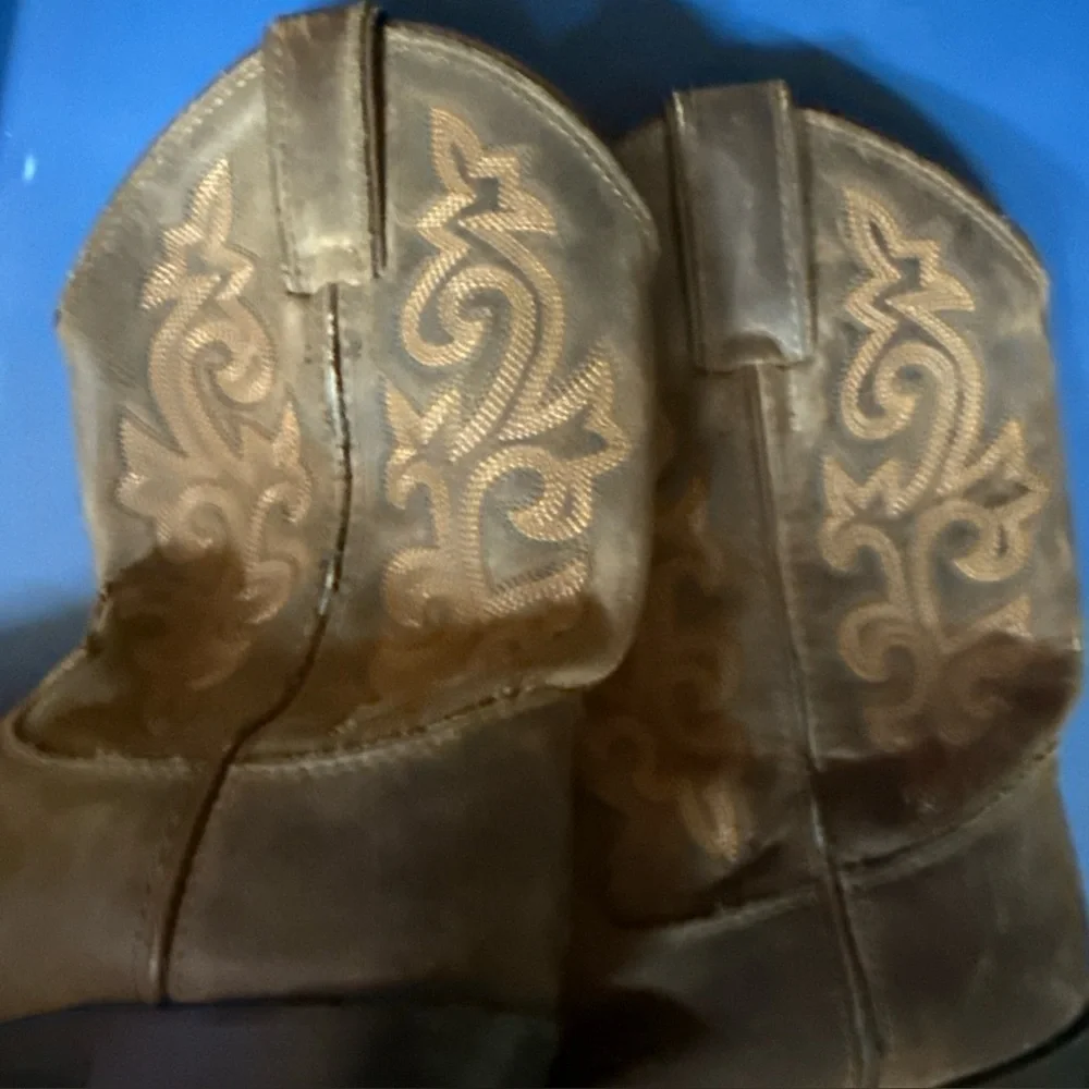 Justin Kids Brown Western Cowboy Boots 12 1/2D Bay Westerner 2253C